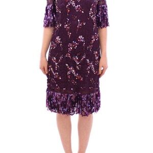 Elegant Purple Sequin Dress